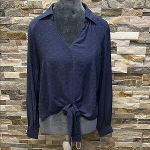 BCX Textured Charcoal Blouse